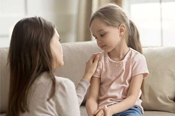 Mother is explaning anger control to child