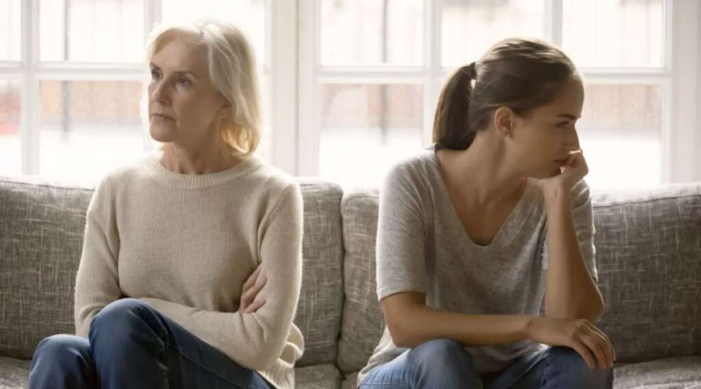 mother and daughter are angry with each other